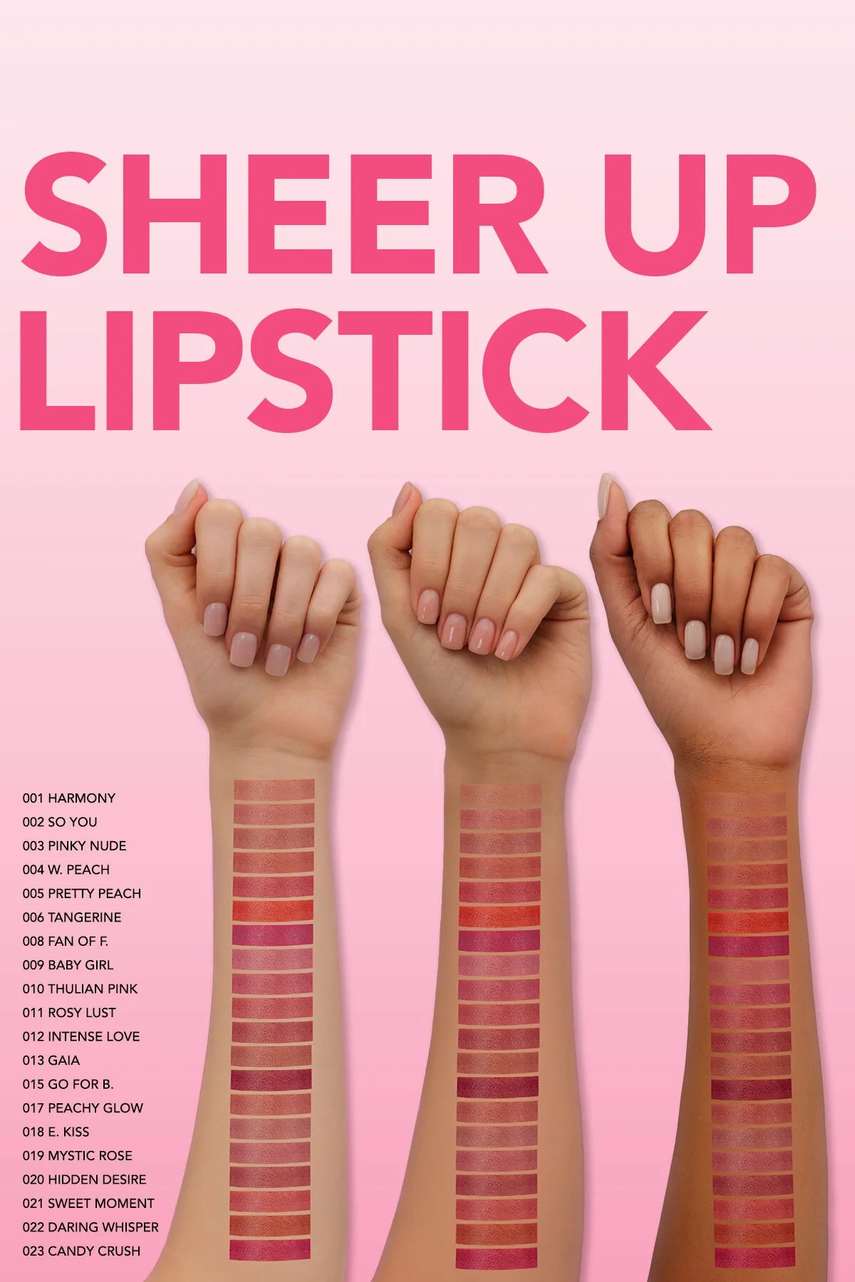 Nemlendirici Parlak Ruj- Sheer Up Lipstick - 003 Pinky Nude - 8682536012010